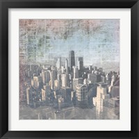 Framed 'Chicago Skyline II' border=