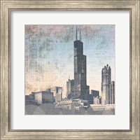 Framed 'Chicago Skyline I' border=
