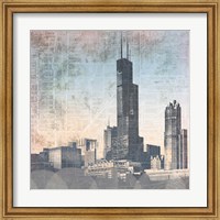 Framed 'Chicago Skyline I' border=