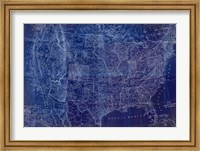 Framed Cobalt US Map
