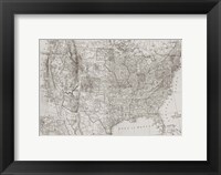 Framed Natural US Map