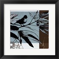 Framed Blue & White Silhouette I