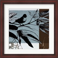 Framed Blue & White Silhouette I