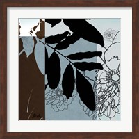 Framed Blue & White Silhouette II