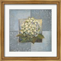 Framed Hydrangeas on Blue I