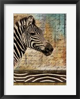 Framed Madagascar Safari with Blue II (Zebra)