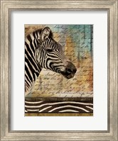 Framed Madagascar Safari with Blue II (Zebra)