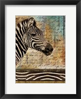 Framed Madagascar Safari with Blue II (Zebra)