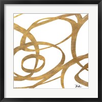 Framed Golden Swirls Square I