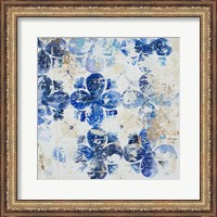 Framed Blue Quatrefoil I