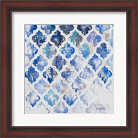 Framed Blue Quatrefoil II