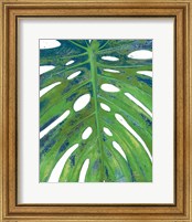 Framed 'Tropical Leaf with Blue II' border=