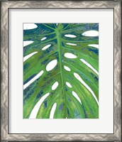 Framed 'Tropical Leaf with Blue II' border=