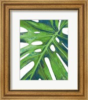 Framed Tropical Leaf with Blue I