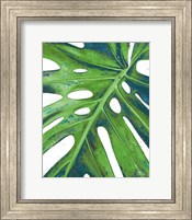 Framed Tropical Leaf with Blue I