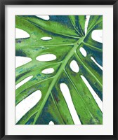 Framed Tropical Leaf with Blue I