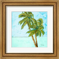 Framed Beach Palm Blue I