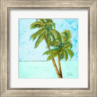 Framed Beach Palm Blue I