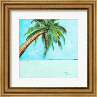 Framed Beach Palm Blue II