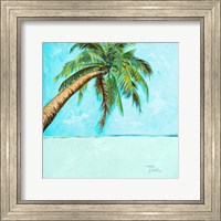 Framed Beach Palm Blue II