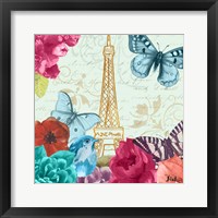 Framed 'Belles Fleurs a Paris I' border=