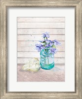 Framed Fresh Flowers And Shells II