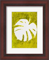 Framed Tropical Leaf Stamp White