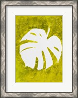 Framed Tropical Leaf Stamp White