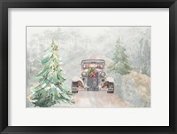 Framed Old Time Road at Christmas