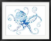 Framed Azul Dotted Octopus I