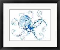 Framed Azul Dotted Octopus I