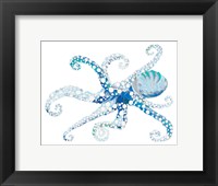 Framed Azul Dotted Octopus II