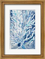 Framed Azul Dotted Coral Vertical
