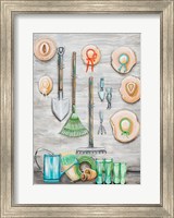 Framed Garden Hats And Tools