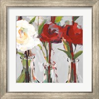 Framed 'Red Romantic Blossoms I' border=