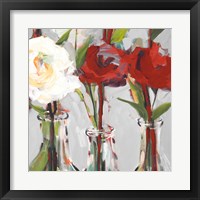 Framed 'Red Romantic Blossoms I' border=