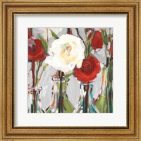 Framed Red Romantic Blossoms II