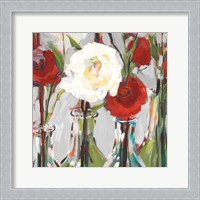 Framed Red Romantic Blossoms II