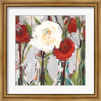 Framed Red Romantic Blossoms II