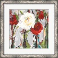 Framed Red Romantic Blossoms II