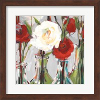 Framed Red Romantic Blossoms II