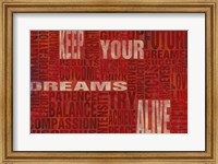 Framed Keep Your Dreams Alive