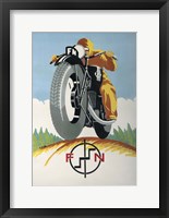 Framed Art Deco Motorcycle Ad 1934