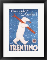 Framed Italian Polar Bear Ski Poster