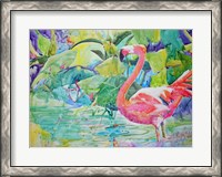 Framed Flaming Flamingo