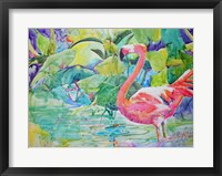 Framed Flaming Flamingo