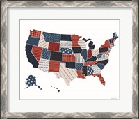 Framed Patchwork USA Map