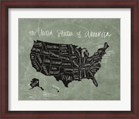 Framed Chalk USA Map