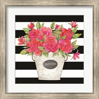 Framed Fuchsia Jardin Stripes