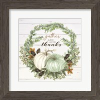 Framed Gather and Give Thanks Wreath